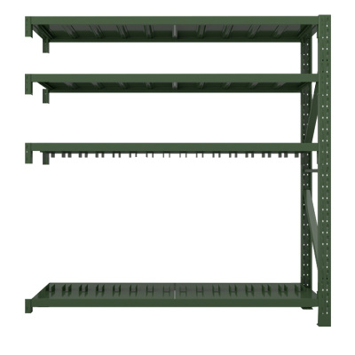 豪利特消防铁锹镐农具摆放架安保装备器材存放架绿色货架盾牌架中型-副架
