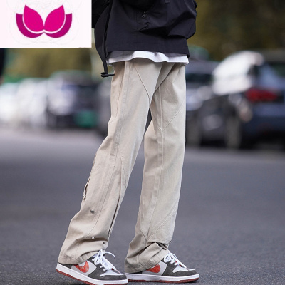 七斓美式复古工装裤子男2023新款高街潮牌直筒裤潮流百搭休闲长裤