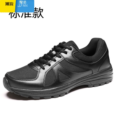 聚范作训鞋男黑色跑步鞋训练鞋防滑透气男鞋胶鞋网面厚底减震超轻耐磨