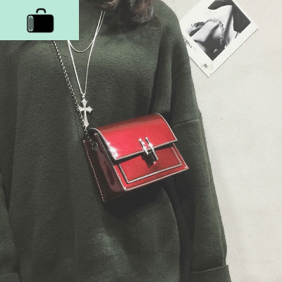 2019新款女包ins同款漆皮女包包斜挎包单肩包女学生链条包女韩版NEW LAKE女士单肩包