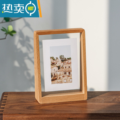 敬平 实木相框摆台6寸7寸8情侣照片定制10寸A4相册框合影logo刻字 实木T型相框-竖版 8寸
