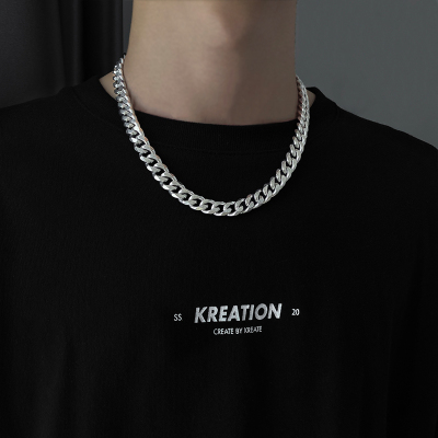 钛钢不掉色粗链子古巴链项链男潮牌酷欧美嘻哈男士毛衣链男生配饰送女朋友老婆情人节七夕生日礼物