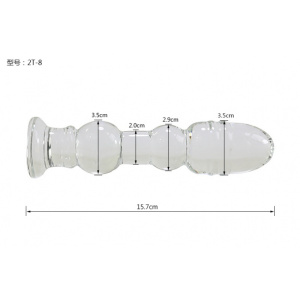 水晶玻璃阳具透明拉珠肛塞女用自玩成人玩具情趣用品后庭夫妻激情 2T-8