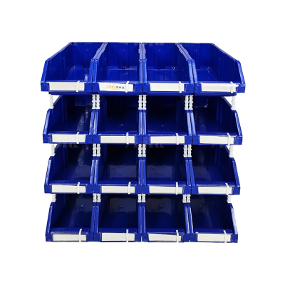 翌嘉YJ4121767 斜口组合式零件盒收纳分类货架型盒箱 蓝色 16只装 810*450*810