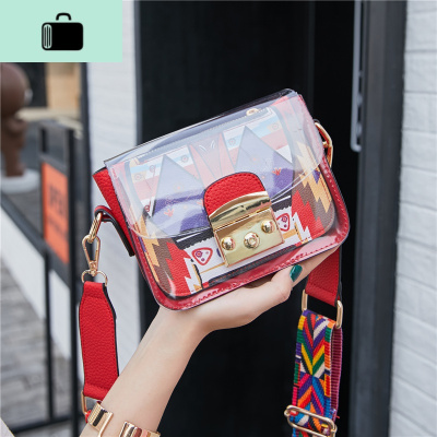 透明包包女2020新款韩版果冻包学生小清新链条百搭斜挎单肩包方包NEW LAKE女斜挎包