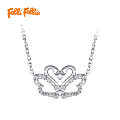 FOLLI FOLLIE 轻奢时尚潮流双天鹅项链(3N20T001C)
