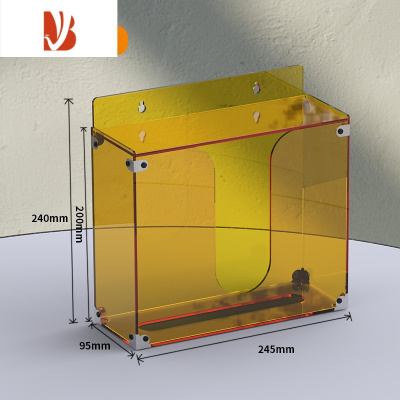 三维工匠卫生间纸巾盒免打孔防水厕所厕纸盒置物架壁挂卫生纸亚克力抽纸盒 暖橙[免胶升级带盖无异味]