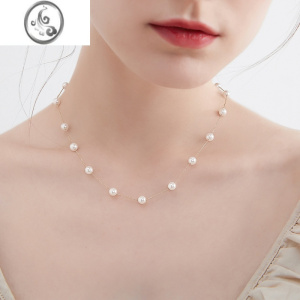 JiMi满天星珍珠项链女s925银银轻奢小众高级感长款网红精致时尚锁骨链 均色
