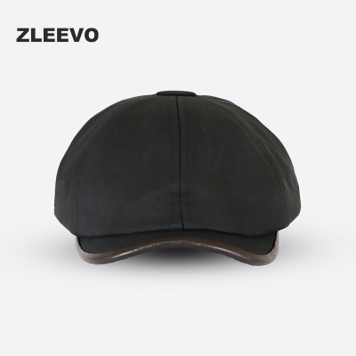 / 纯色鸭舌帽帽子复古男士报童帽女画家帽英伦百搭春秋