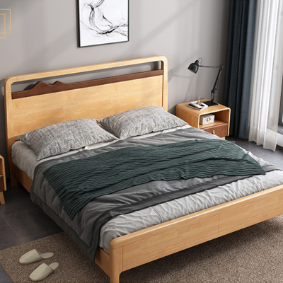 臻远 ZY-SMC-22 现代简约实木床双人床 1.8米简约床