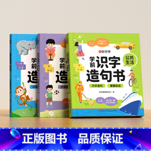 [全三册]神奇自然+校园生活+公共生活 [正版]学前识字造句书幼儿园看图趣味识字启蒙早教书籍学前班识字320汉字满足学前
