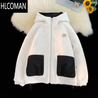 HLCOMAN双面穿羔绒棉衣外套男女冬季休闲宽松百搭情侣加绒p暖显瘦棉袄