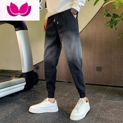 七斓九分牛仔裤男潮牌小脚裤2023新款男裤痞帅男士春款休闲裤子