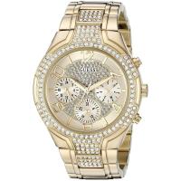 GUESS Sporty Gold-Tone盖斯U0628L2代购女子舒适流行手表腕表