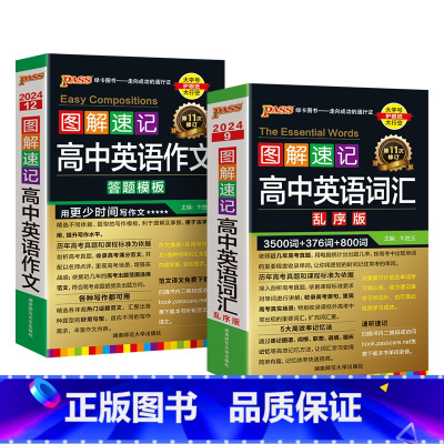 英语作文+词汇乱序 高中通用 [正版]2024新版图解速记高中英语作文答题模板答题高一高二高三高考真题满分作文素材高分范