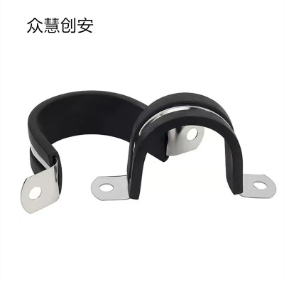 众慧创安 不锈钢连胶条骑马卡 U型管夹管卡电缆夹 直径36mm 个