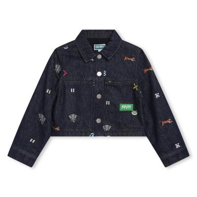高田贤三(Kenzo)女孩长袖棉质单排扣印花运动卫衣外套