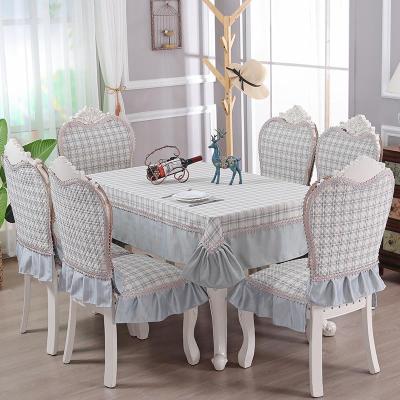 家柏饰(CORATED)北欧格子茶几桌布布艺长方形餐桌布椅子套罩椅垫套装家用现代简约