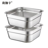 珑伽辛 不锈钢方盆漏盆 30cm*30cm/个