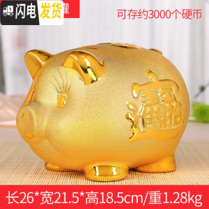 三维工匠大号金猪储蓄罐萌猪存钱罐生日创意礼品摆件送儿童 DC金猪储蓄罐12寸
