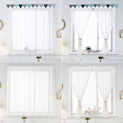 美帮汇免打孔安装魔术贴纱帘飘窗纱窗帘沙隔断自粘贴式遮光阳台纱帘