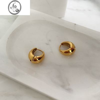 JiMi设计师款显脸瘦ins小圈水滴耳环扣冷淡风耳坠精致气质金属风