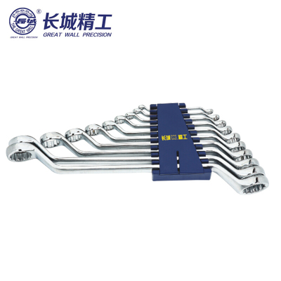 长城精工 10件套公制平板镜抛双梅板手组套 扳手套装 5.5*7-30*32 322110