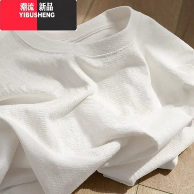 YIBUSHENG美式正肩t恤女季设计感小众女装短袖体恤港味复古chic上衣