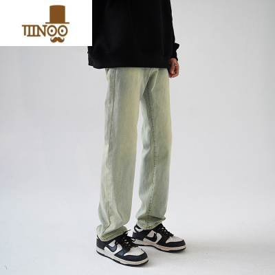 YANXU夏季泥黄水洗牛仔裤男士薄款美式vibe高街潮牌夏天男生休闲长裤子