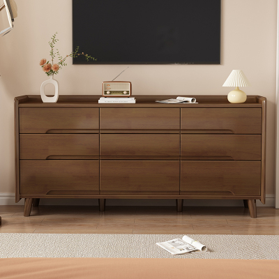 青木川 简约现代北欧日式五斗柜实木客厅卧室多用柜电视柜抽屉收纳储物柜床尾柜玄关柜九斗柜