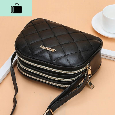 pu2019新款时尚三层大容量菱格女包单肩包斜挎女式包女包NEW LAKE女士单肩包