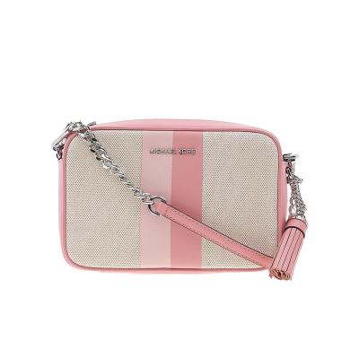 迈克·科尔斯(MICHAEL KORS)女士单肩包棉皮革拼接条纹设计实用可