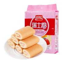 盼盼草莓味瑞士卷240g*2袋早餐糕点夹心点心面包零食小吃