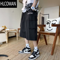 HLCOMAN加肥加大美式工装短裤男夏季多口袋中裤宽松大码运动休闲七分裤子