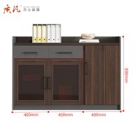 质凡办公家具档案柜书柜矮柜资料柜木质茶水柜 三门办公柜