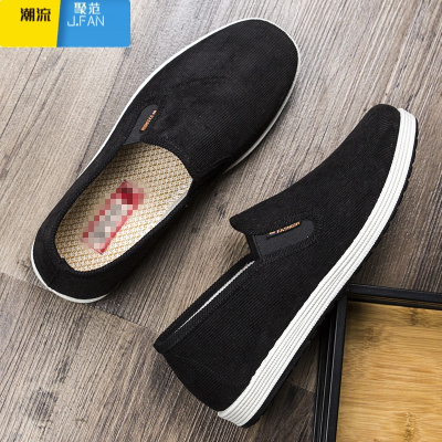 聚范老北京布鞋男条绒防滑平底休闲爸爸鞋百搭开车鞋工作透气防滑男鞋
