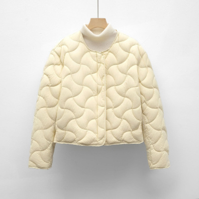 新秋冬新国标90绒宽松极简风轻薄圆领羽绒服短外套