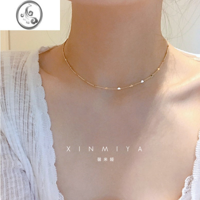 JiMi轻奢小众ins设计感满天星爱心项链女气质网红锁骨链简约时尚颈链