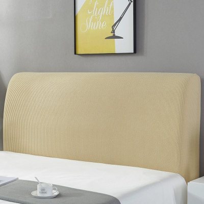 全包床头套罩软包简约现代北欧防尘1.5米1.8m床靠背 米黄(升级特厚玉米绒) 1.2米(适合1.1-1.4米床头使用)