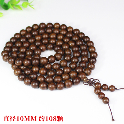 金丝檀木念珠10mm手链108颗佛珠项链檀木珠简约民族风男女挂饰品送女朋友老婆情人节七夕生日礼物