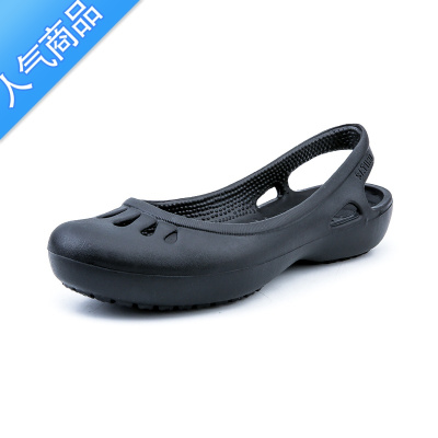 SUNTEK夏天50 60岁中年妇女宽松柔软舒服平底鞋女凉鞋塑料洞洞鞋妈妈鞋