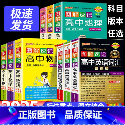 高中英语词汇(乱序版) 高中通用 [正版]2025图解速记新高中英语词汇3500词乱序版高考同步单词词典必背随身记高一高