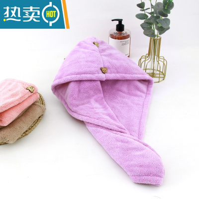 敬平干发帽女吸水速干网红同款加厚干发器韩国擦头发包头巾浴帽 双层加厚[紫色]