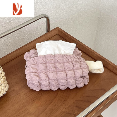 三维工匠ins韩国泡泡褶皱抽纸袋收纳纸巾袋纸巾盒可挂家用车载挂式抽纸盒 韩粉