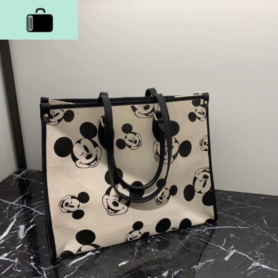 单肩大包女2020新款时尚百搭洋气高级感大容量托特包女包手提包NEW LAKE 米白色