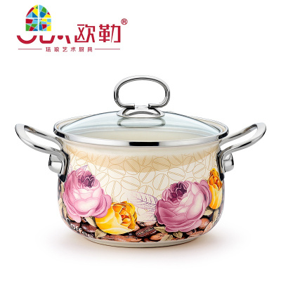 锅大汤锅家用珐琅瓷双耳奶锅煲汤炖烧煮锅电磁炉加厚汤锅 FENGHOU 青春裂变18奶锅:送刨刀+百洁布