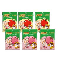 小浣熊联名]统一元气觉醒100%桃味苹果味便携装200ml*6盒混合果汁饮料