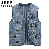 JEEP SPIRIT春新款多口袋无袖坎肩马夹男士外套帅气马甲上衣0657