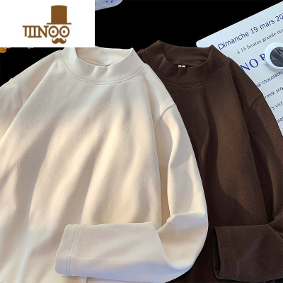 YANXUoversize纯色德绒卫衣男2023新款外套美式潮牌内搭打底衫