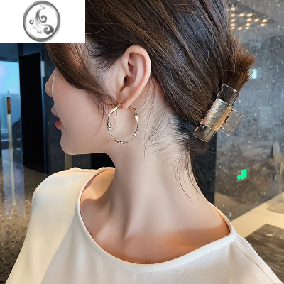 JiMi大圆圈欧美风耳环港风2023新款潮女ins冷淡风欧美耳饰925银银银针